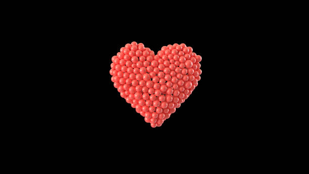 istock Heart shape made out of shiny spheres animation. Valentine's Day. 3D rendering. 1203514933