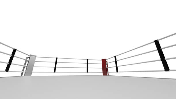 anel de boxe 3d. - boxing boxing ring rope three dimensional shape - fotografias e filmes do acervo