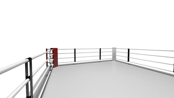 anel de boxe 3d. - boxing boxing ring rope three dimensional shape - fotografias e filmes do acervo