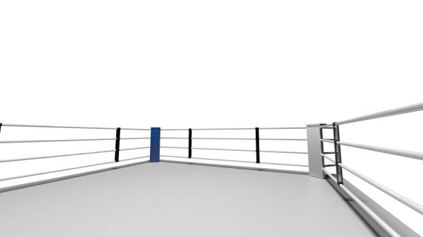 anel de boxe 3d. - boxing boxing ring rope three dimensional shape - fotografias e filmes do acervo