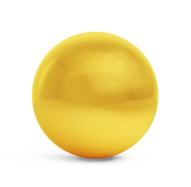 istock Golden sphere isolated on a white background, clipping path included 1203515284