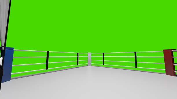 anel de boxe 3d. - boxing boxing ring rope three dimensional shape - fotografias e filmes do acervo