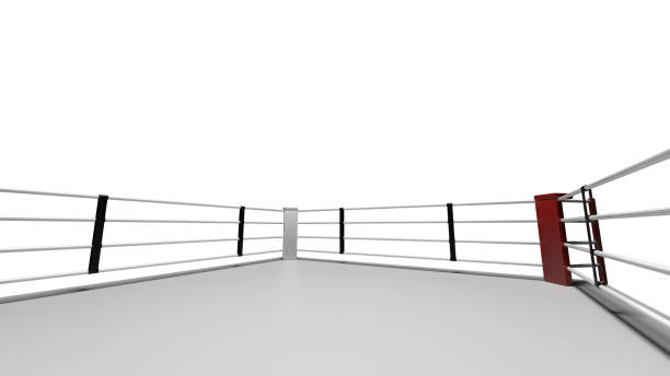 anel de boxe 3d. - boxing boxing ring rope three dimensional shape - fotografias e filmes do acervo