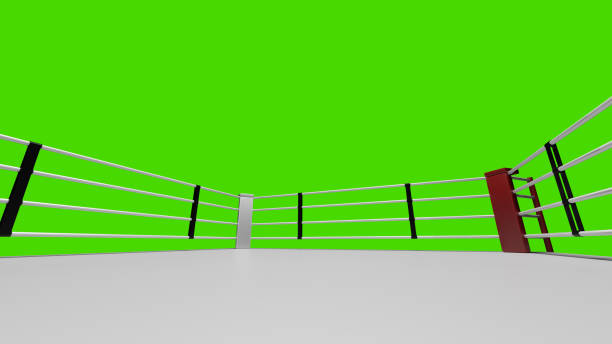 anel de boxe 3d. - boxing boxing ring rope three dimensional shape - fotografias e filmes do acervo