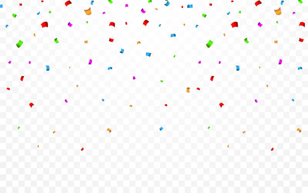 istock Colorful confetti. Celebration carnival falling shiny glitter confetti. Luxury greeting card. Vector illustration 1203515689