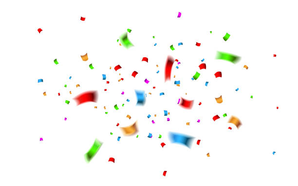 istock Colorful confetti. Celebration carnival falling shiny glitter confetti. Luxury greeting card. Vector illustration 1203515773
