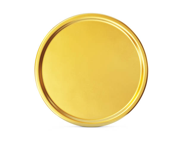 placa de moeda de ouro isolada em um fundo branco. caminho de recorte incluído. - gold medal fotos - fotografias e filmes do acervo