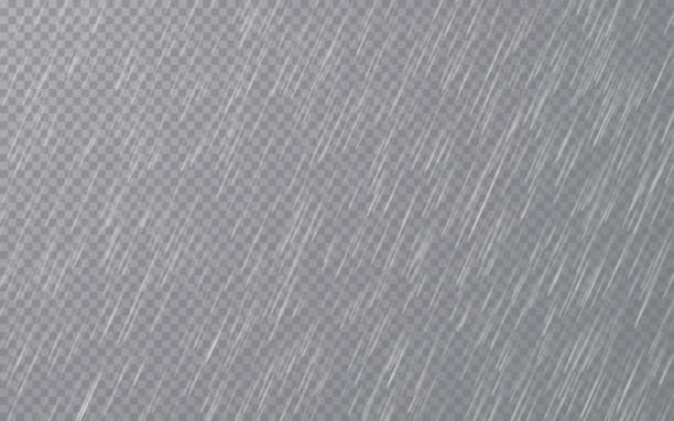 deszcz spada na przezroczystym tle. spadająca woda spada. naturalne opady deszczu. ilustracja wektorowa - przezroczyste tło stock illustrations
