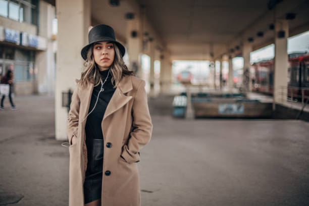 istock Female tourist on a train station 1203516533
