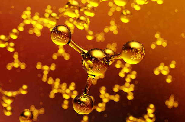 istock Atom Benzil a compound of hydrogen and carbon. 1203516619