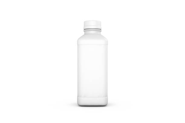 istock 3D Rendering of Realistic Plastic Bottle with Cap on White 1203517567