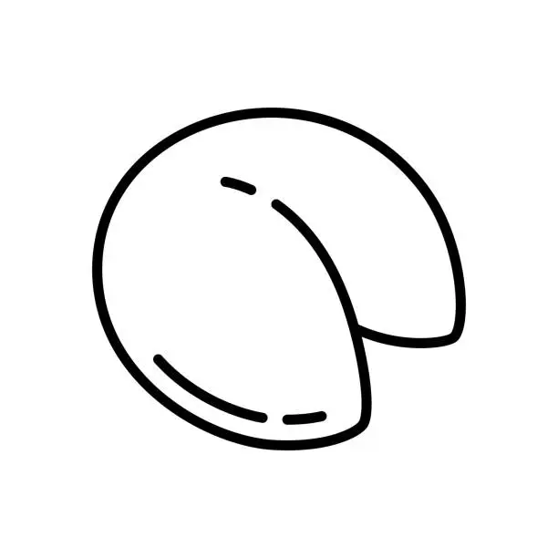 Vector illustration of Dumpling icon, side view. Linear logo