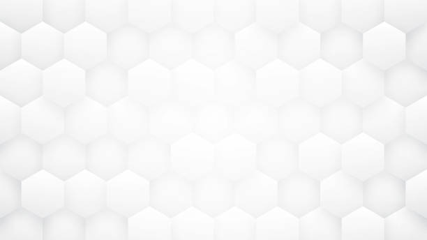 White 3D Hexagon Pattern High Technology Abstract Background stock photo