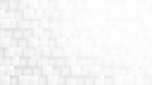 Conceptual 3D Tetragons Technologic Minimalist White Abstract Background stock photo