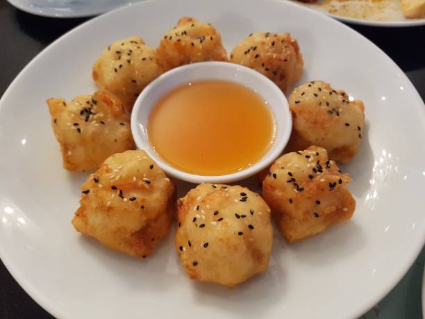 Shrimp balls with sweet sauce