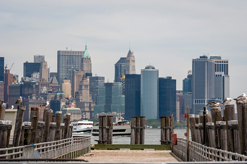 Detroit, Michigan, USA - April 4, 2012: The Detroit skyline as seen from Belle Isle, prominently featuring the Renaissance Center, world headquarters of General Motors, one of the largest car companies in the world.