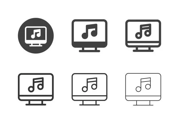 Vector illustration of Music Streaming Icons - Multi Series