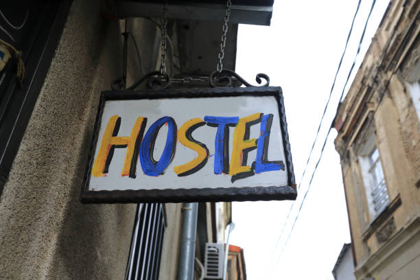 istock Hostel sign in Old Tbilisi 1203529970