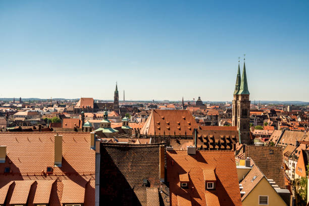 Above the roofs of Nuremberg in Germany Above the roofs of Nuremberg in Germany kaiserburg castle stock pictures, royalty-free photos & images