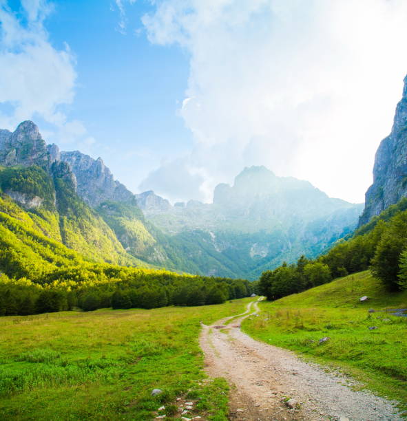 path in rocky mountains in the summer in Montenegro
