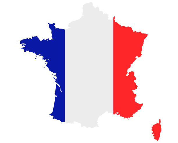 istock Flag in map of France 1203536569