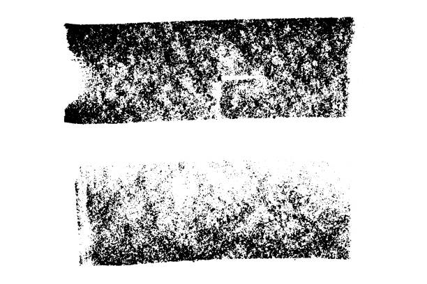 istock Set of grunge black chalk texture stripe brush on white background 1203537398
