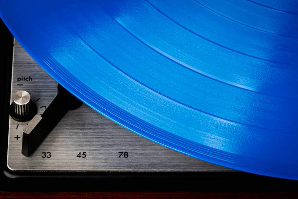 istock Close up of blue vinyl surface 1203539077