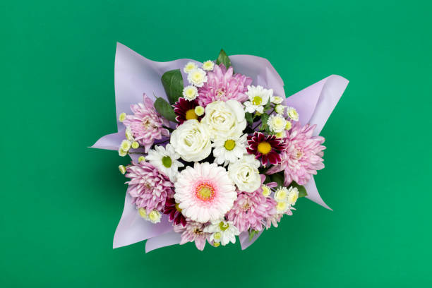 istock a bouquet of different beautiful fresh flowers in a beautiful package. 1203540880