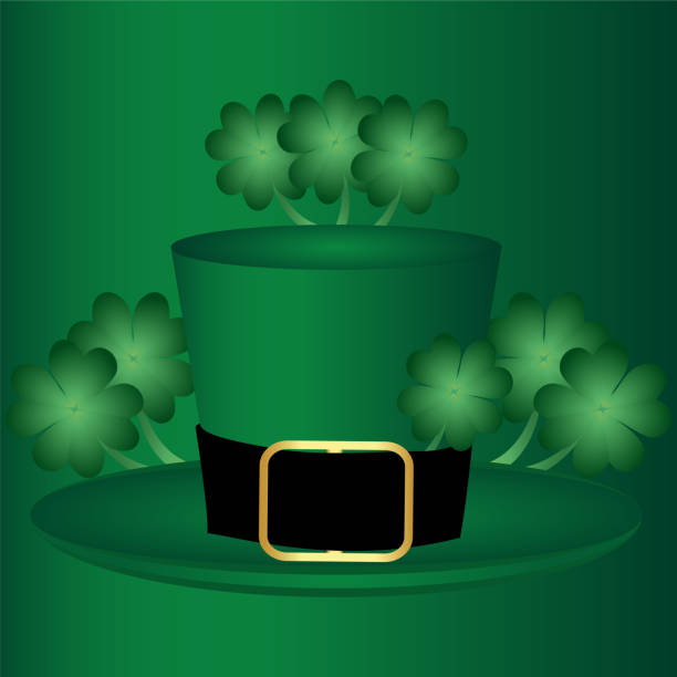 聖パトリックの日のレプラコーン帽子のシンボル - buckle luck mystery concepts点のイラスト素材／クリップアート素材／マンガ素材／アイコン素材