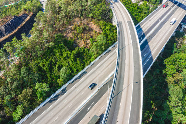 istock Multiple lane highway in Ting Kau, Hong Kong 1203545282