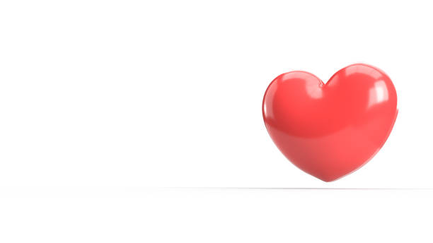 istock red heart 3d rendering on white for valentine content. 1203547648