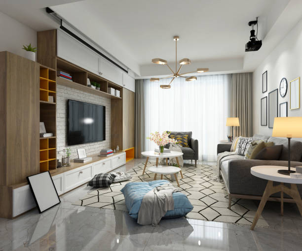 istock 3D Render of Living room 1203547668