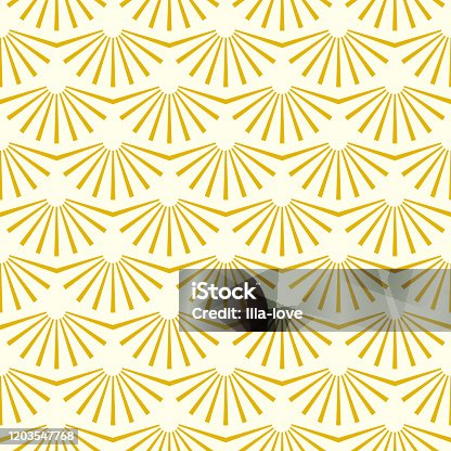 istock Vintage geometric gold simple gatsby  texture background, 20s and 30s trendy pattern. Art deco seamless vector pattern 1203547768