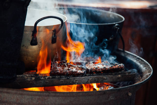 istock Meat over flames outside 1203548924