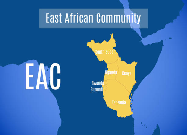 ilustrações, clipart, desenhos animados e ícones de mapa vetorial da comunidade da áfrica oriental (cei) - áfrica oriental