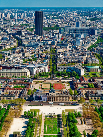 View of City of Paris in France from high
