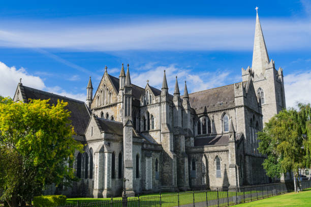 gothic cathedral of st. patrick in dublin in ireland - dublin ireland place of worship church travel destinations imagens e fotografias de stock