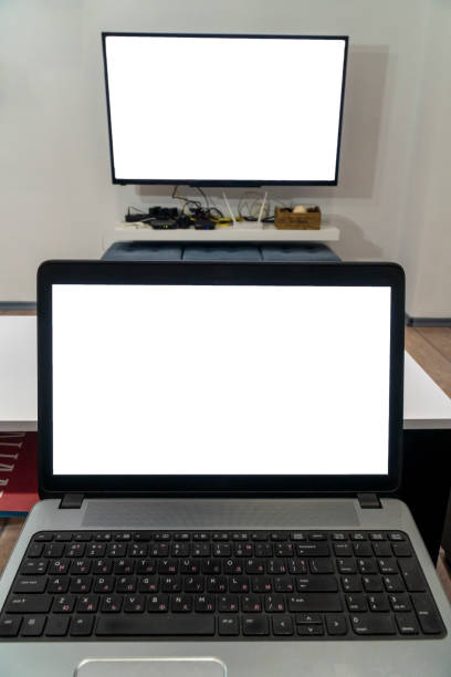 istock Cast laptop on a smart tv concept 1203566304