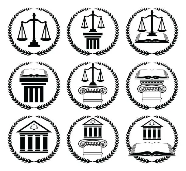 Vector illustration of Law or Lawyer Seal Set