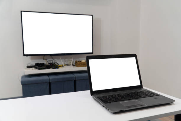 istock Cast laptop on a smart tv concept 1203566605