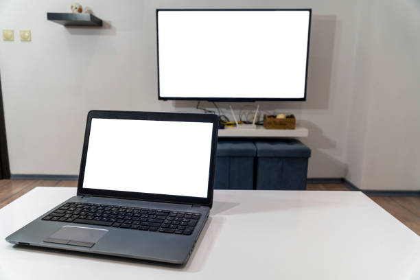 istock Cast laptop on a smart tv concept 1203566672