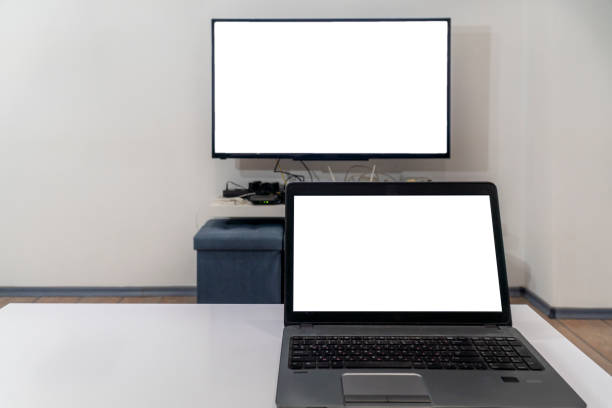istock Cast laptop on a smart tv concept 1203566882