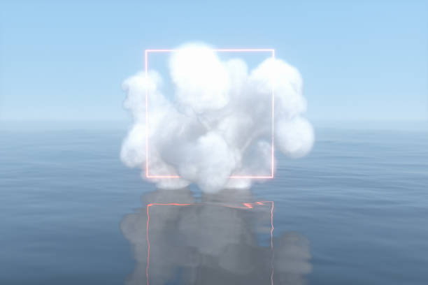 istock Magic surround the cloud floating on the lake,peaceful scene,3d rendering. 1203567967