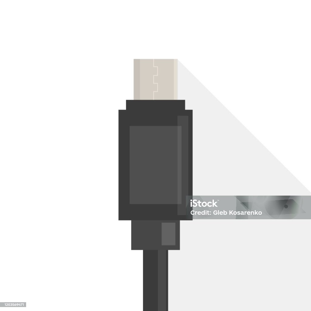 Micro Usb Cable Vector Isolated Stock Illustration - Download Image Now ...