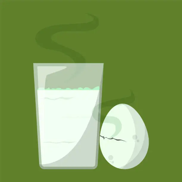 Vector illustration of Spoiled milk and rotten egg vector isolated