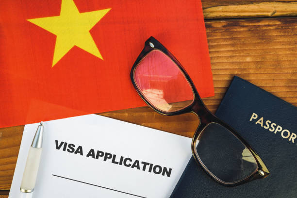 Vietnam visa application stock photo