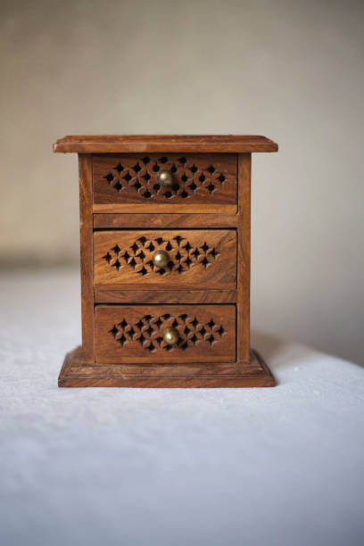 istock Vintage wooden jewelry box 1203575649