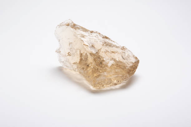 black obsidian stone on white background