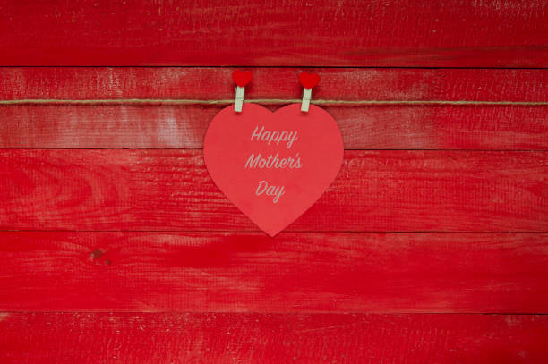 Happy Mother's Day, Red Heart from paper