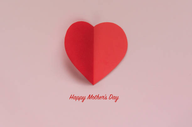 Happy Mother's Day, Red Heart from paper